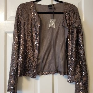 Gorgeous bronze sequin jacket Sz M
